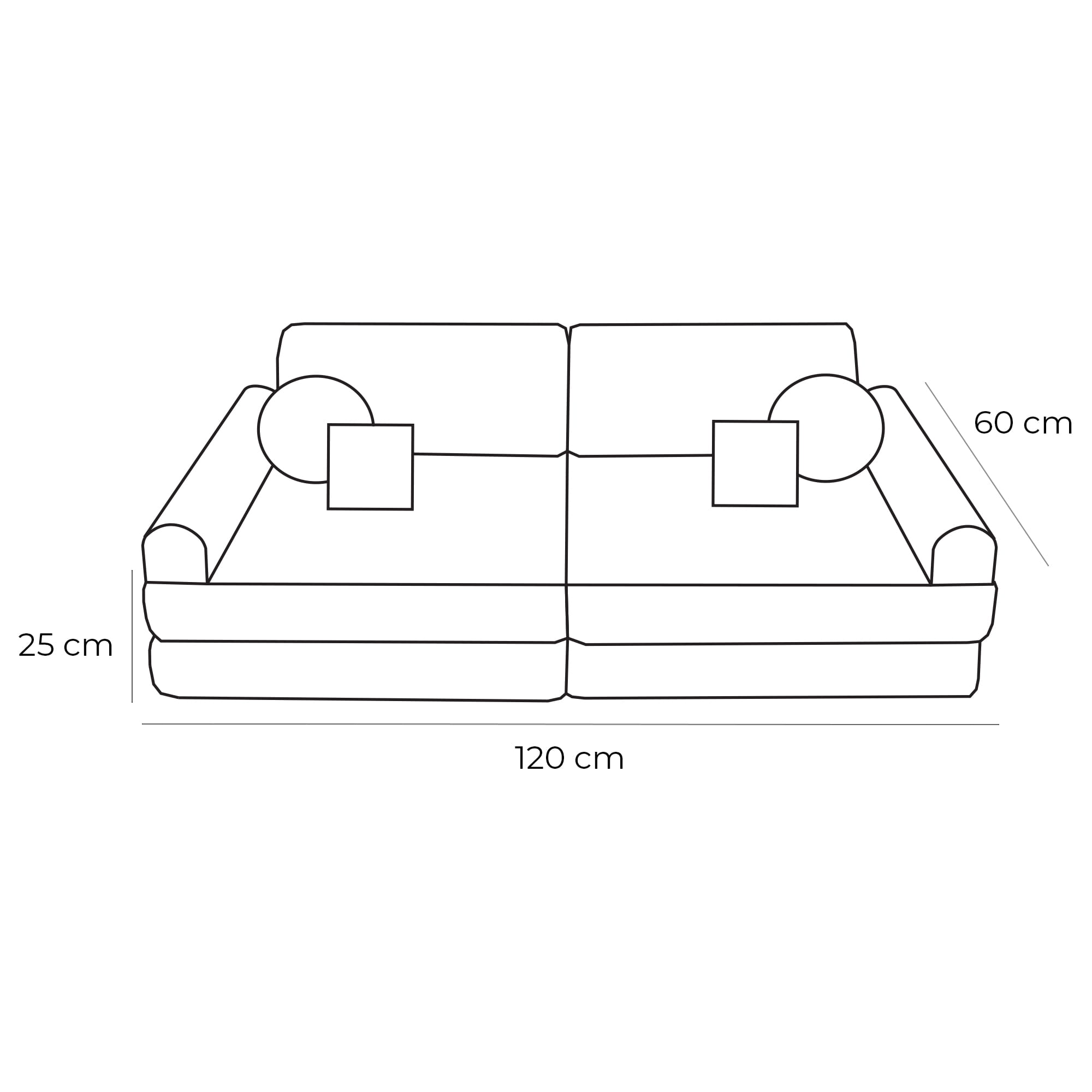 Medium Modular Sofa for Kids - Aesthetic Turquoise