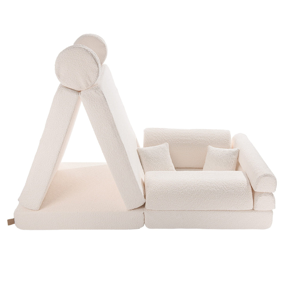 Large Modular Sofa for Kids - Premium Boucle, White