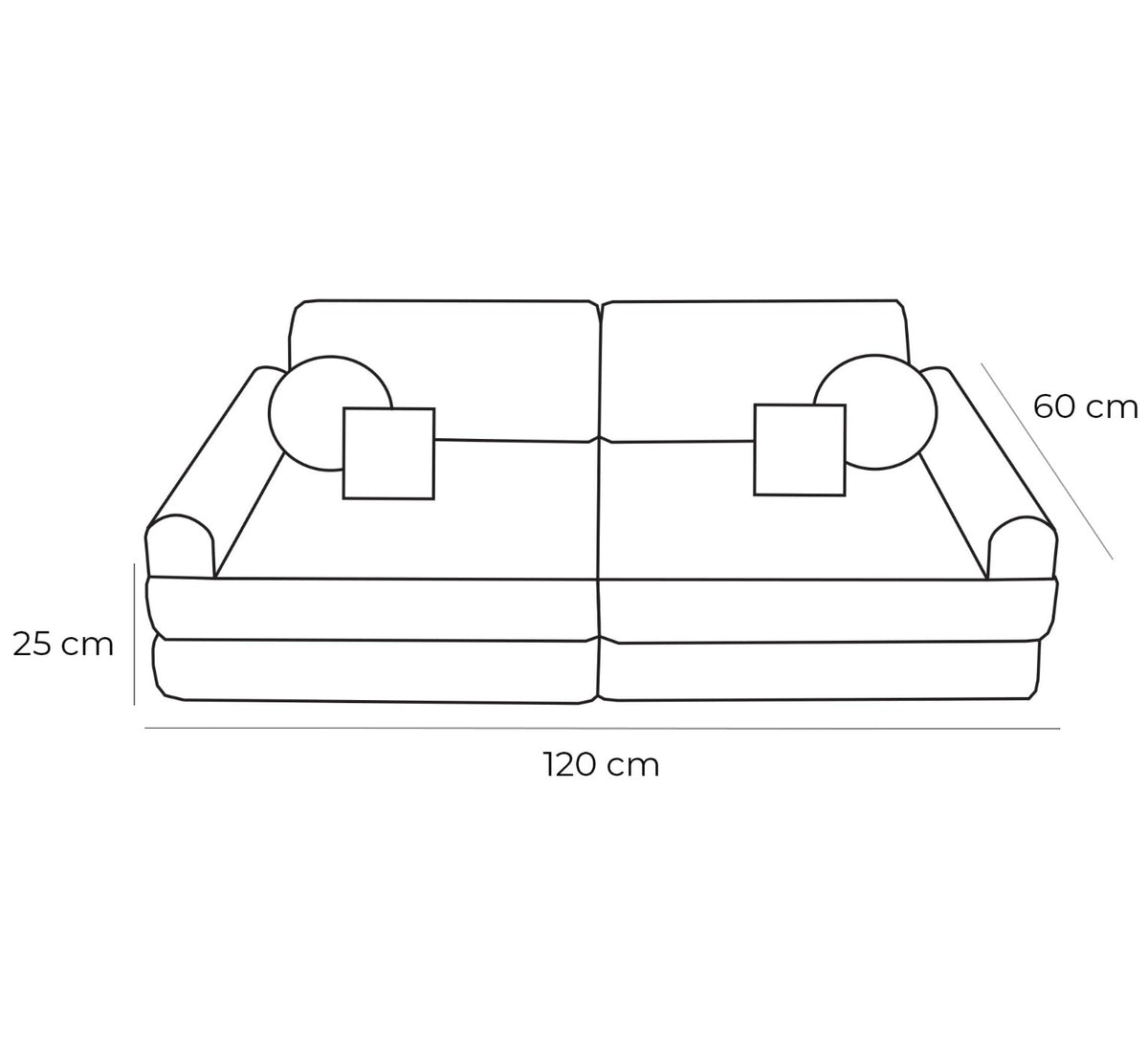 Medium Modular Sofa for Kids - Tangle Lagoon Blue
