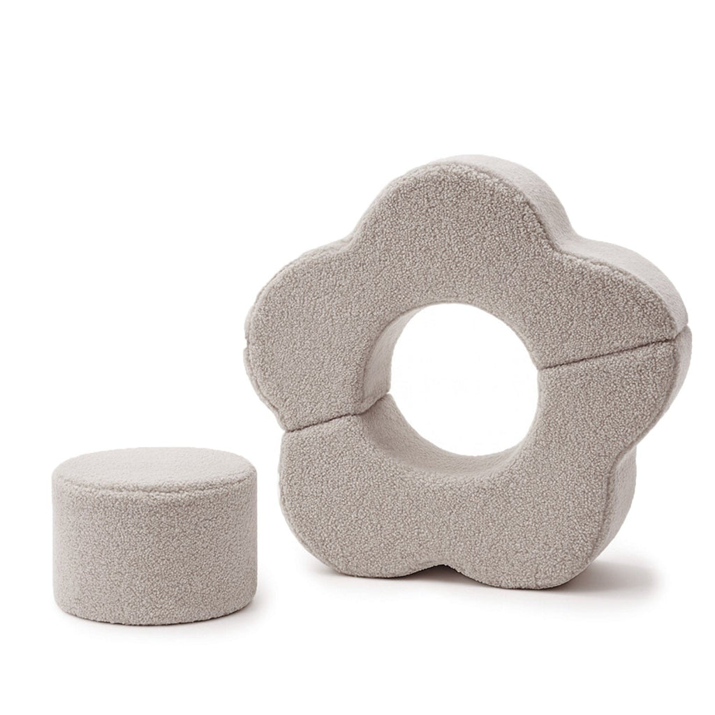 MeowBaby® Foam Flower Shape Set, 3 Elements, Bearly Light Grey