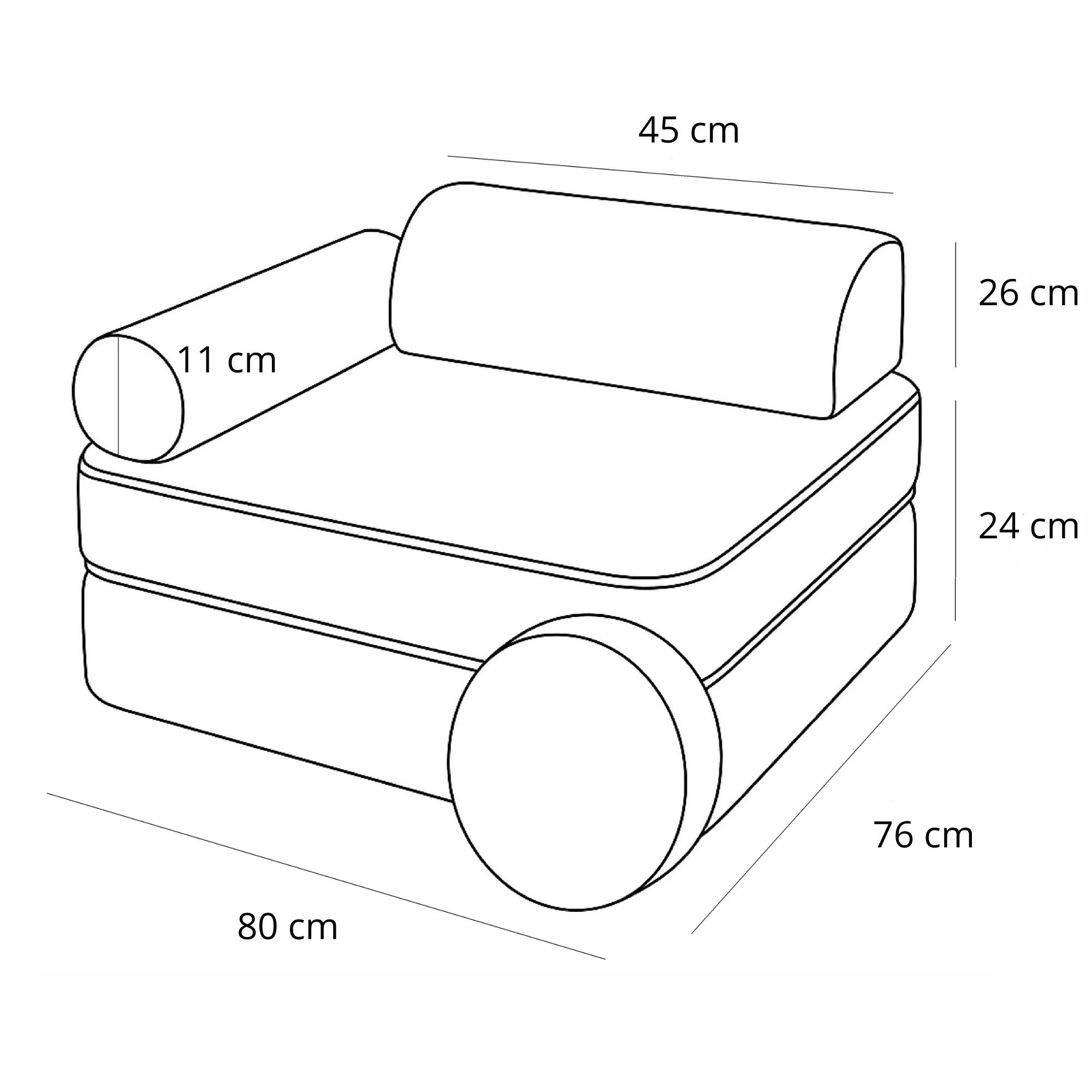 MeowBaby® Modular Children's Chair - 5 Elements, Bearly Off-White